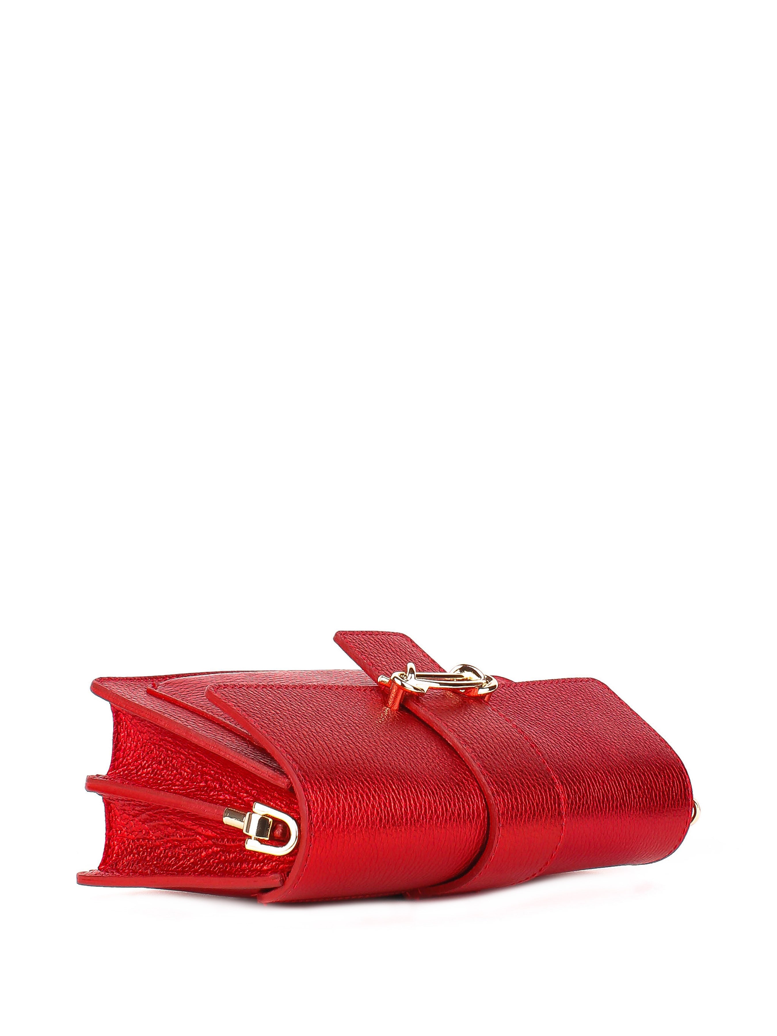 Bandolera de piel italiana Rojo 6184-13-32