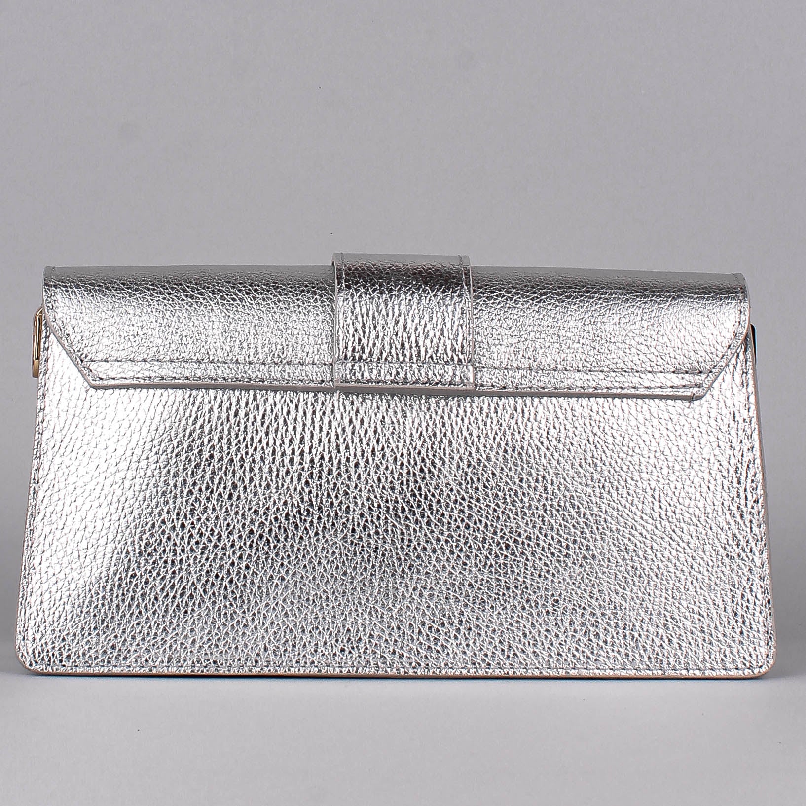 Bandolera de piel italiana Plata 6184-22-32