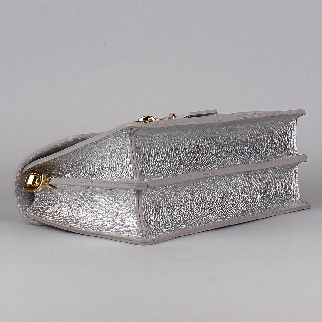 Bandolera de piel italiana Plata 6184-22-32