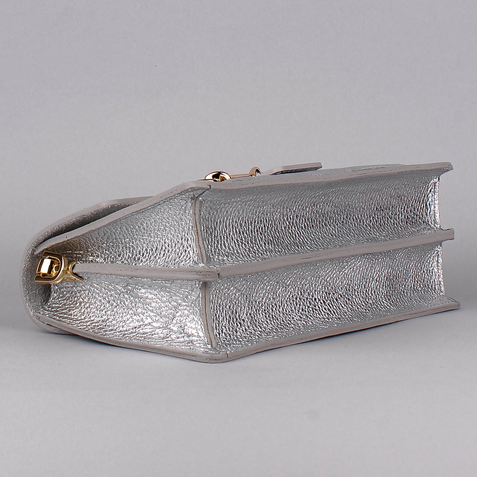 Bandolera de piel italiana Plata 6184-22-32