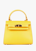 Bolso de mano de piel italiana Amarillo 3993-15-31
