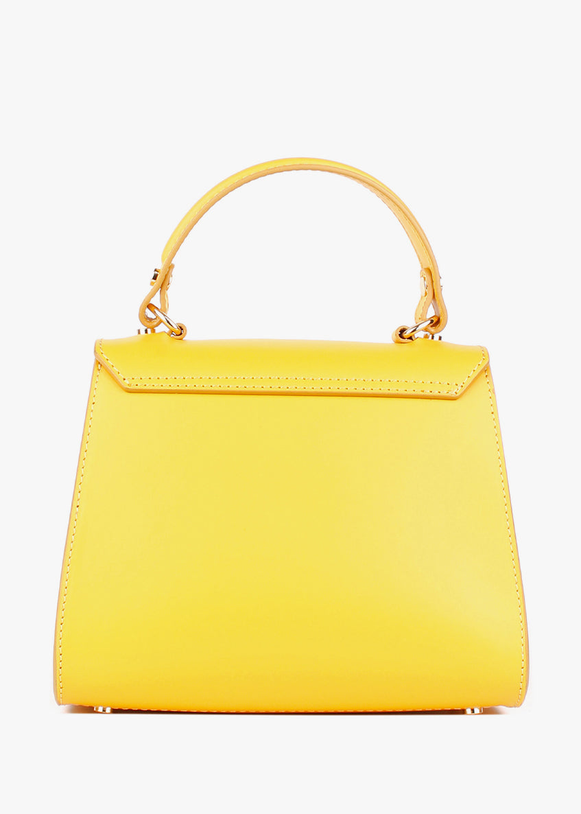 Bolso de mano de piel italiana Amarillo 3993-15-31