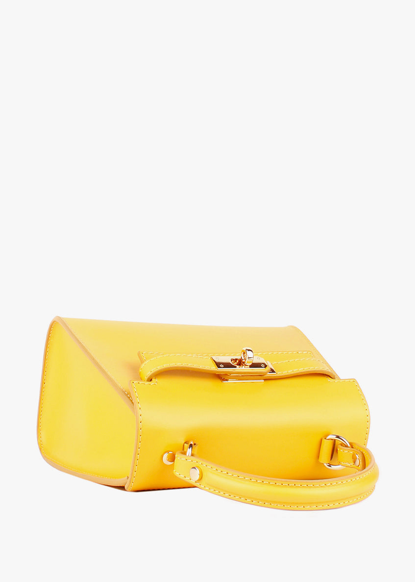Bolso de mano de piel italiana Amarillo 3993-15-31