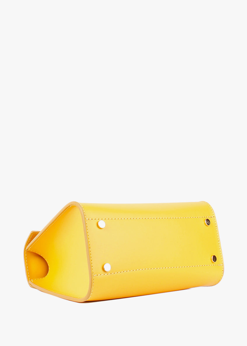 Bolso de mano de piel italiana Amarillo 3993-15-31
