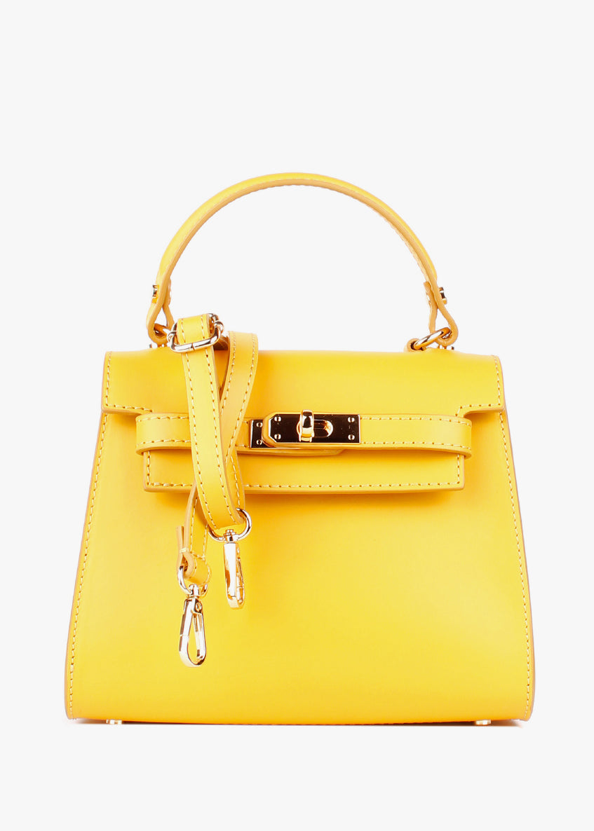 Bolso de mano de piel italiana Amarillo 3993-15-31