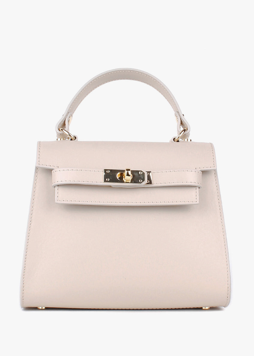 Bolso de mano de piel italiana Beige 3993-11-31