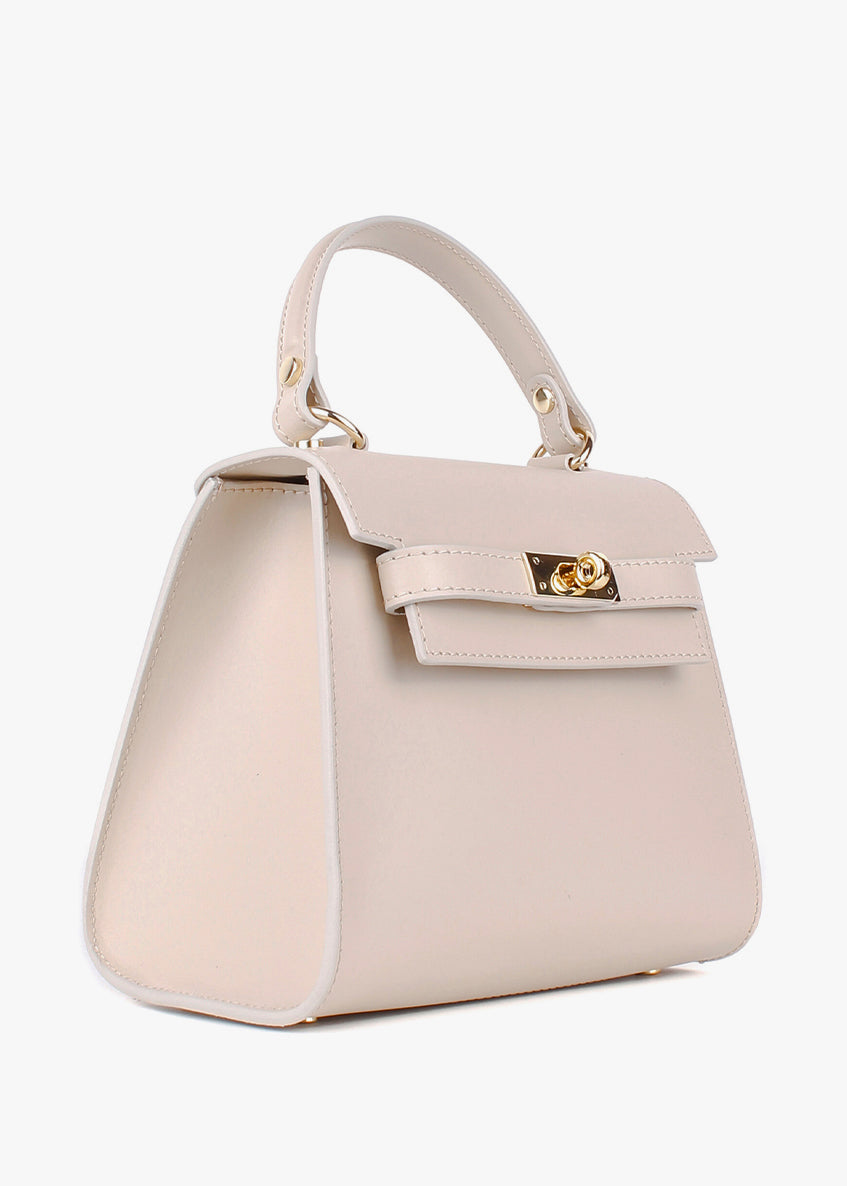 Bolso de mano de piel italiana Beige 3993-11-31