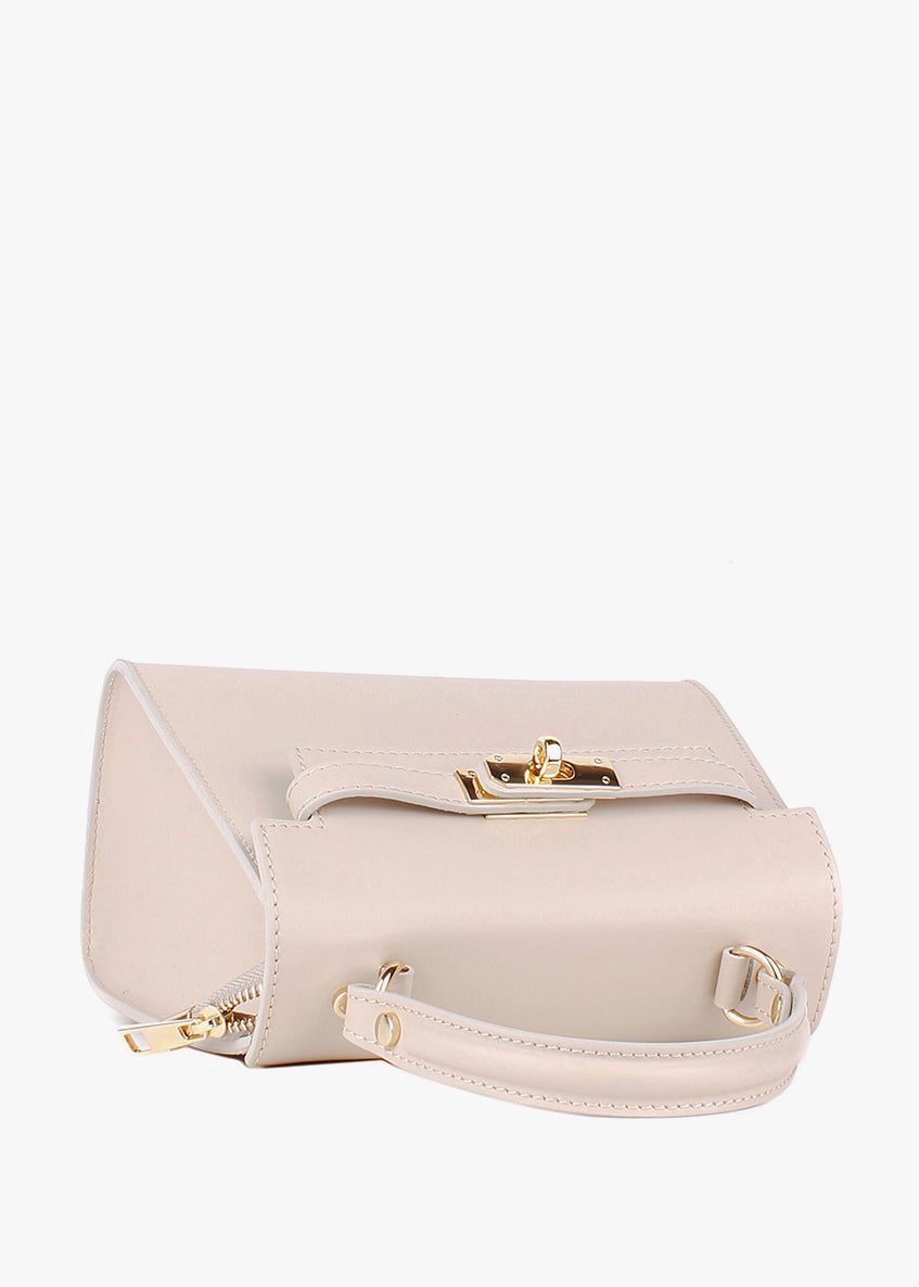 Bolso de mano de piel italiana Beige 3993-11-31