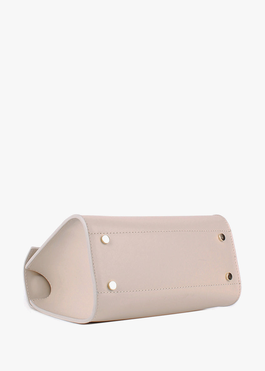 Bolso de mano de piel italiana Beige 3993-11-31