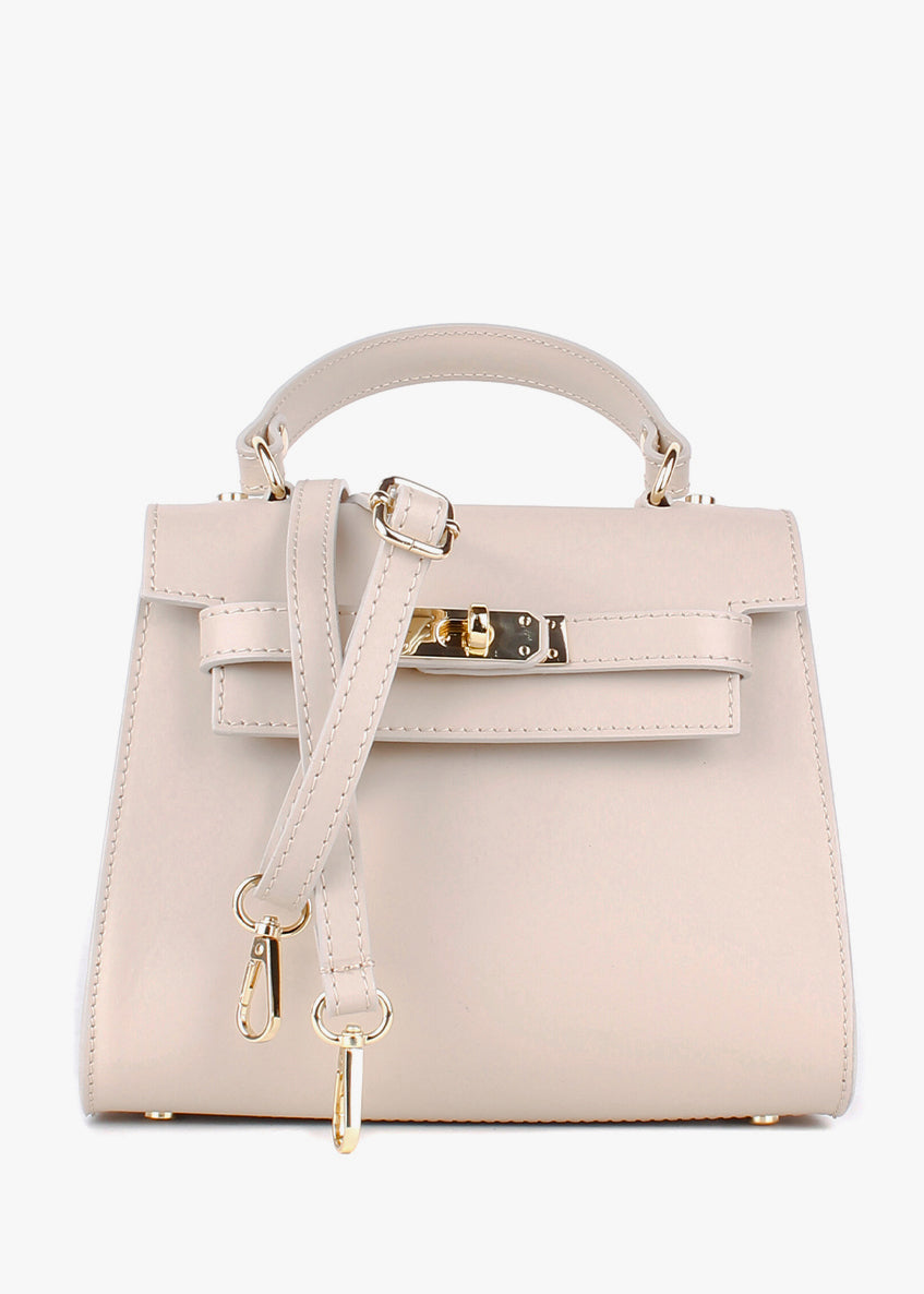 Bolso de mano de piel italiana Beige 3993-11-31