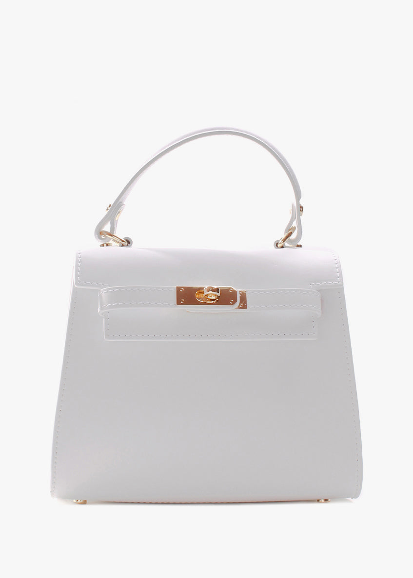 Bolso de mano de piel italiana Blanco 3993-16-31