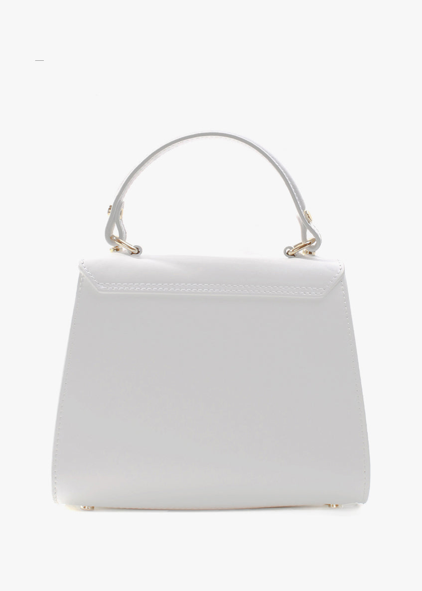 Bolso de mano de piel italiana Blanco 3993-16-31