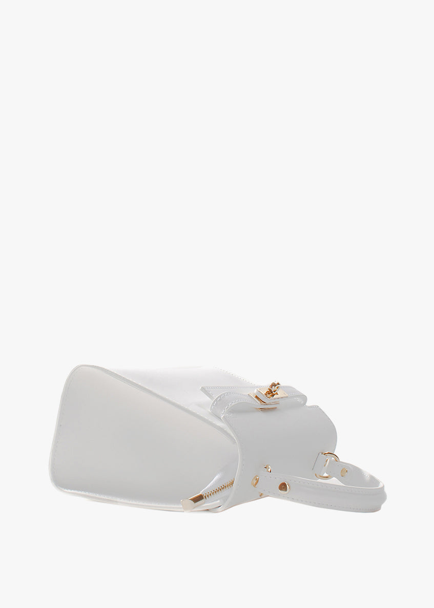 Bolso de mano de piel italiana Blanco 3993-16-31