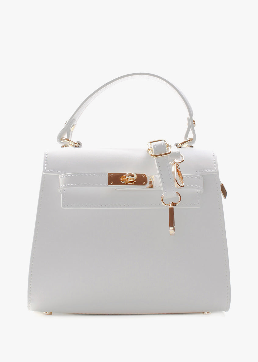 Bolso de mano de piel italiana Blanco 3993-16-31