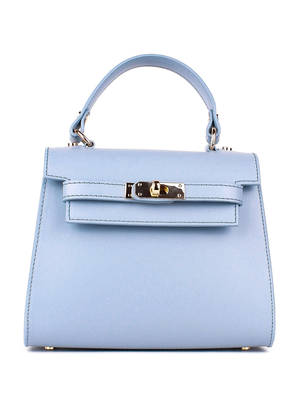 Bolso de mano de piel italiana Блакитний 3993-17-31