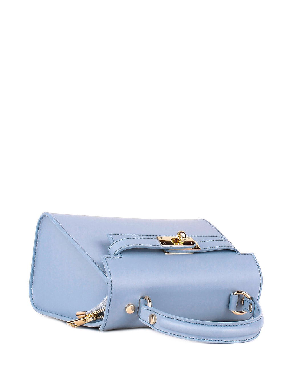 Bolso de mano de piel italiana Блакитний 3993-17-31