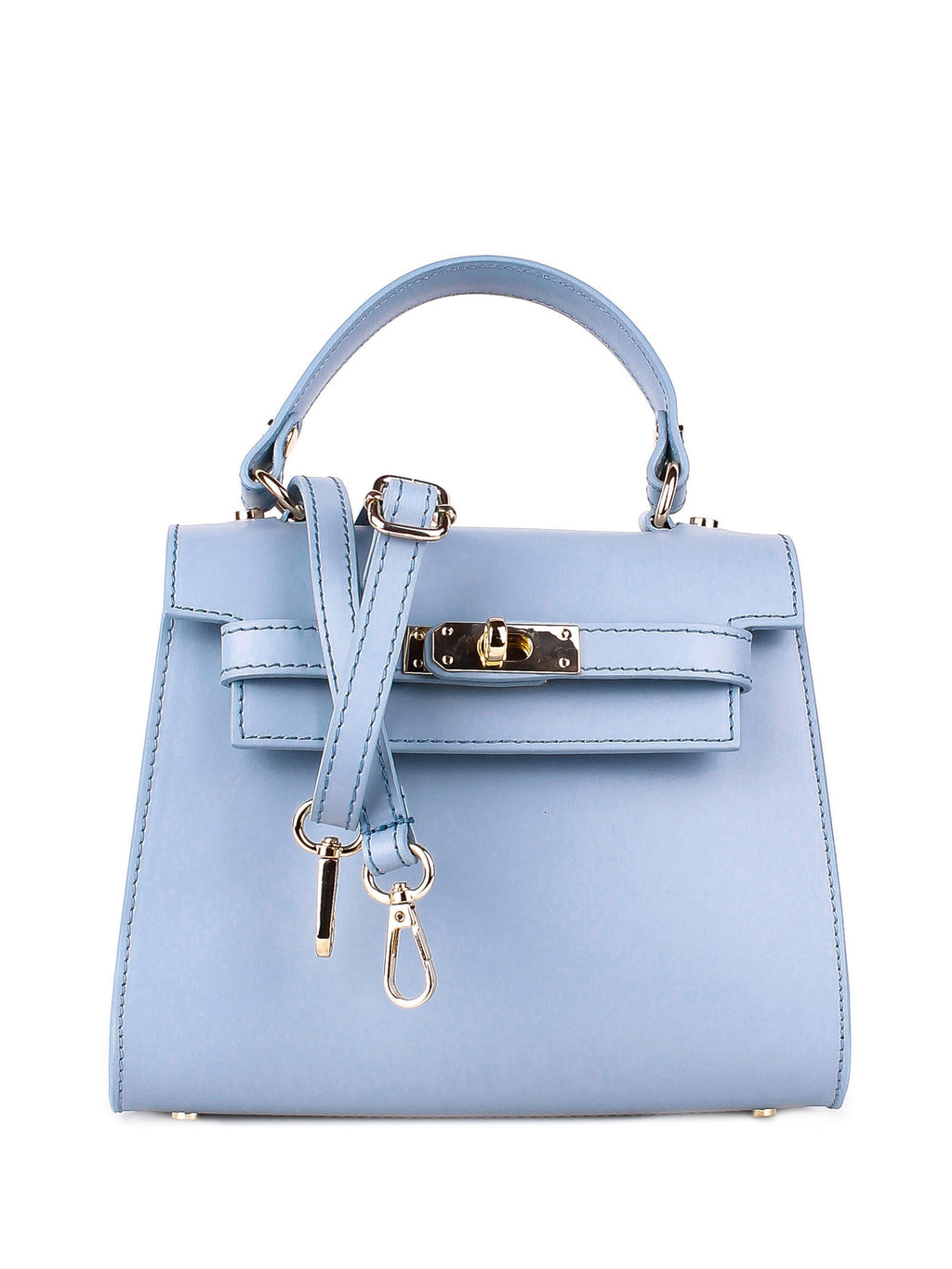 Bolso de mano de piel italiana Блакитний 3993-17-31