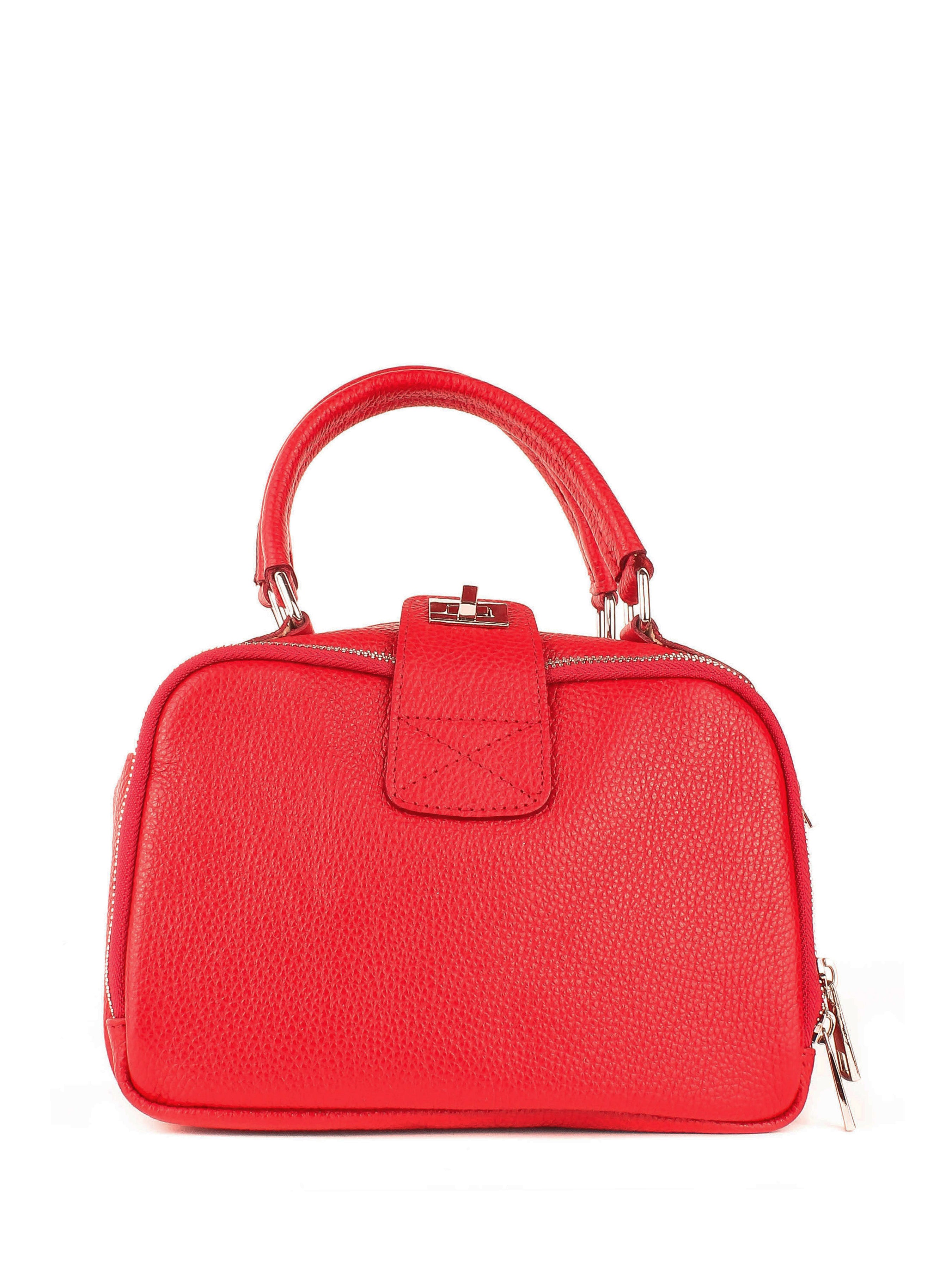 Bolso de mano de piel italiana Rojo 3635-13-32
