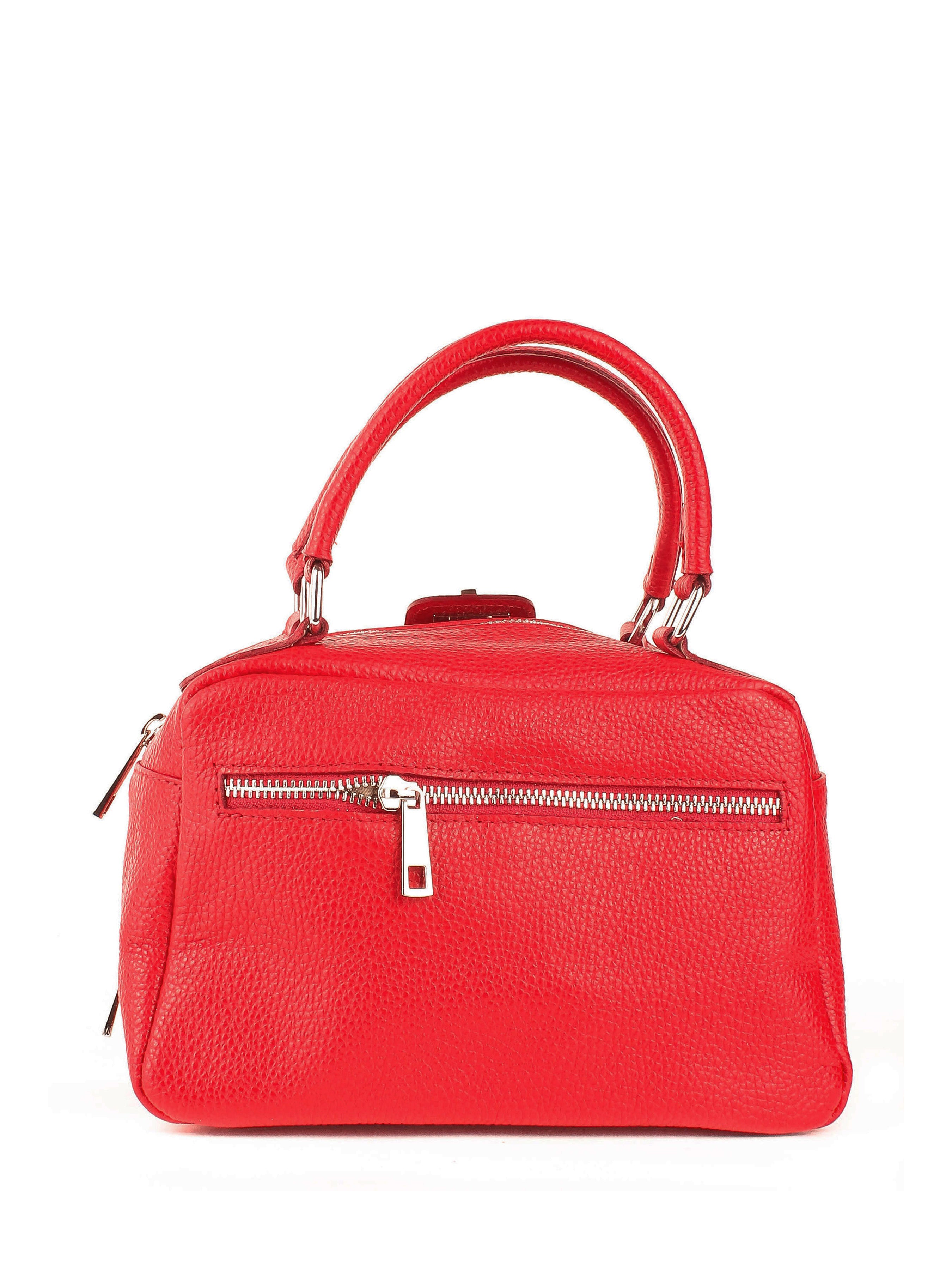 Bolso de mano de piel italiana Rojo 3635-13-32