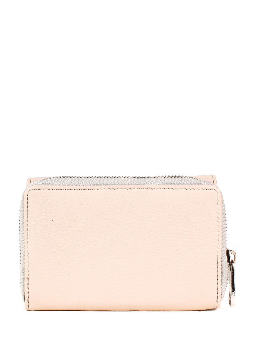 Cartera de piel italiana Beige 1192-13