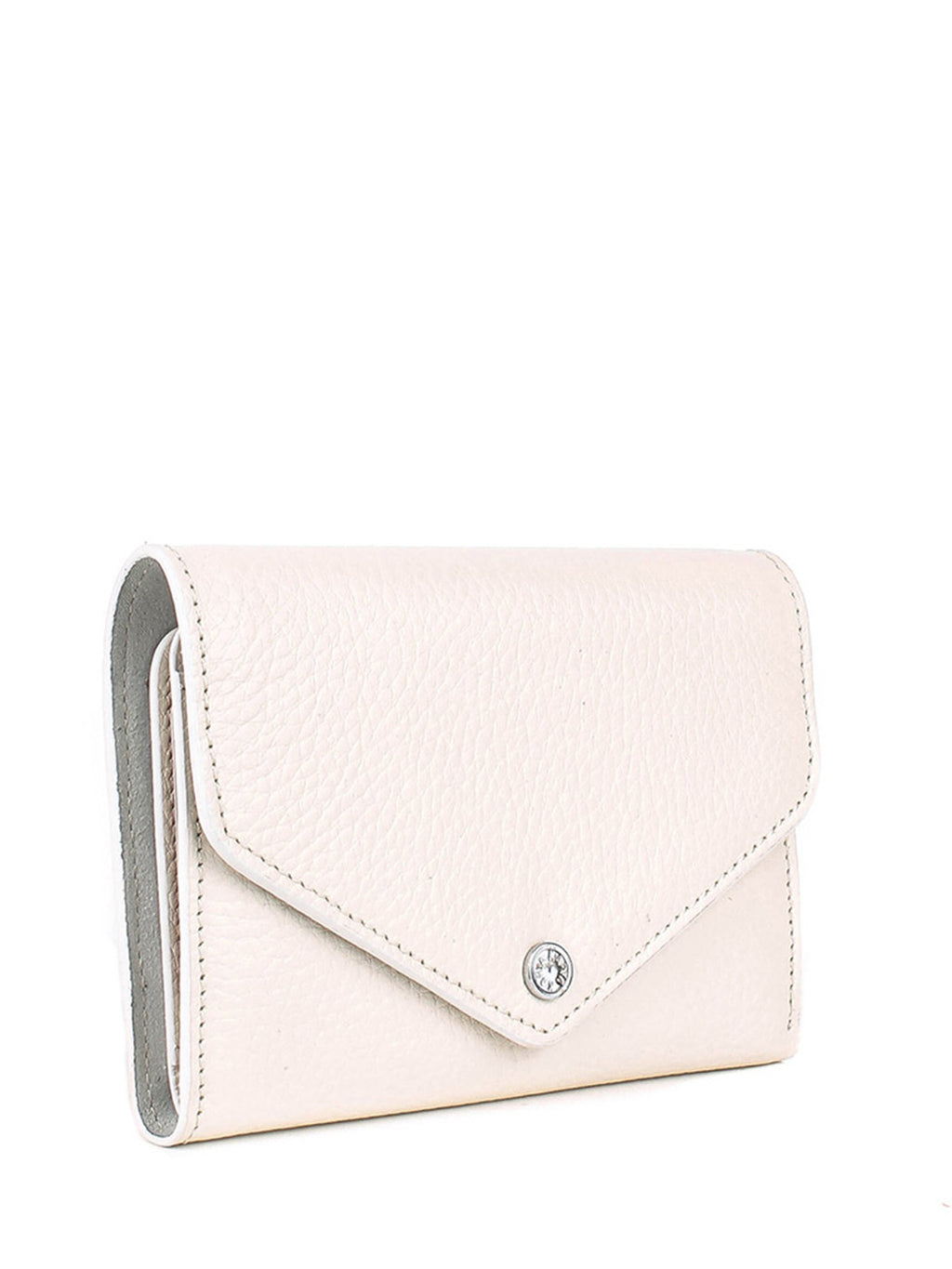 Cartera de piel italiana Beige 1178-13