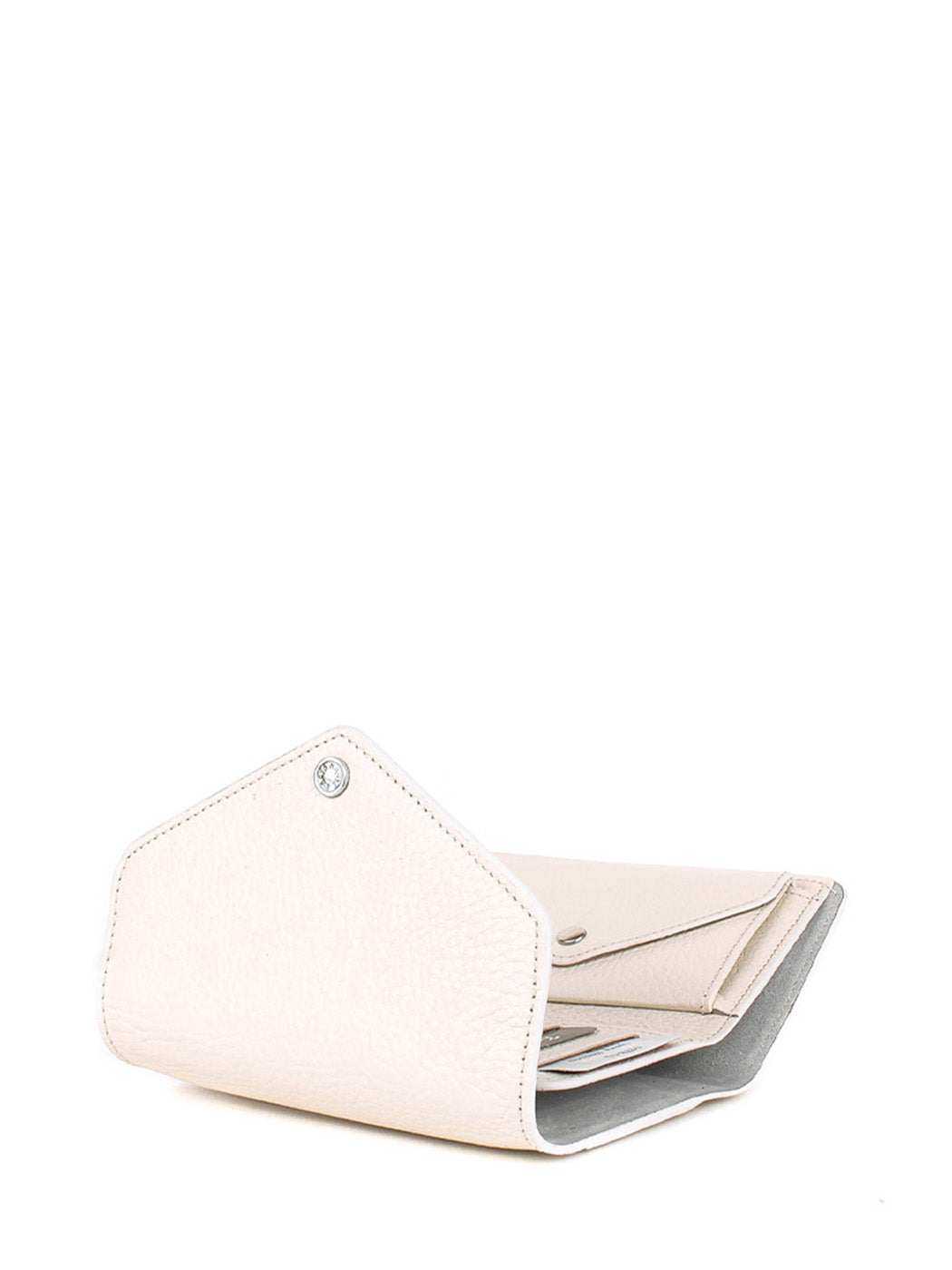 Cartera de piel italiana Beige 1178-13