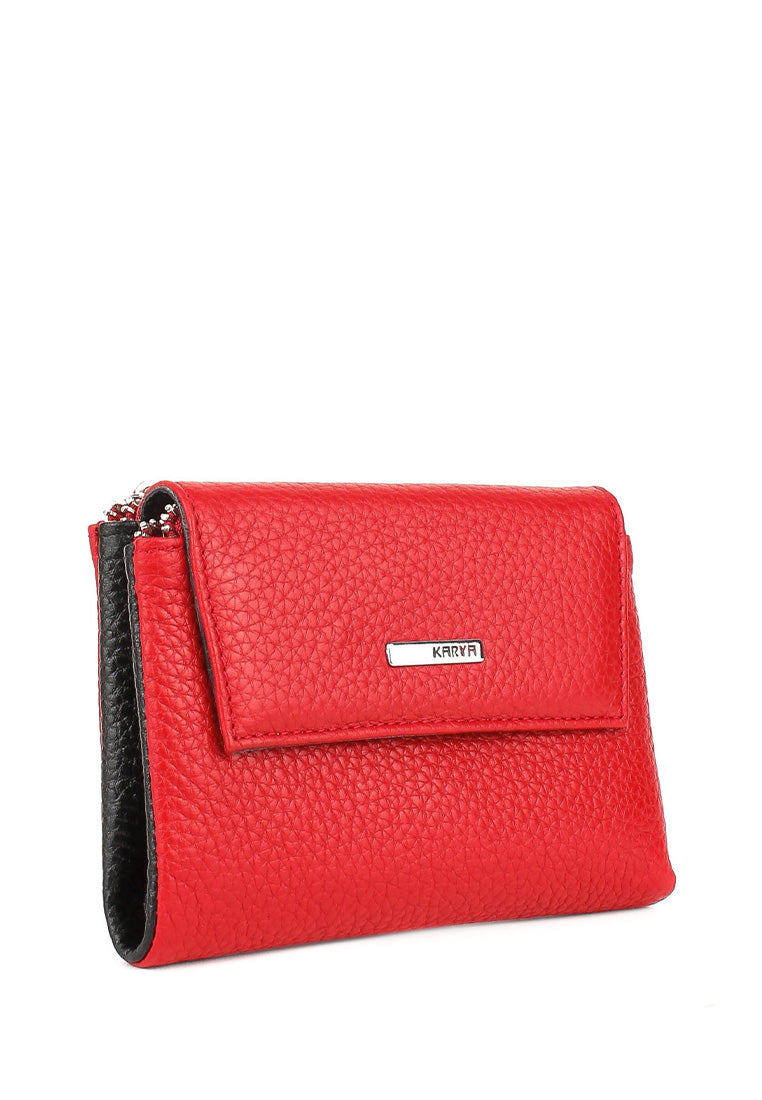Cartera de piel italiana Rojo 1205-46-45