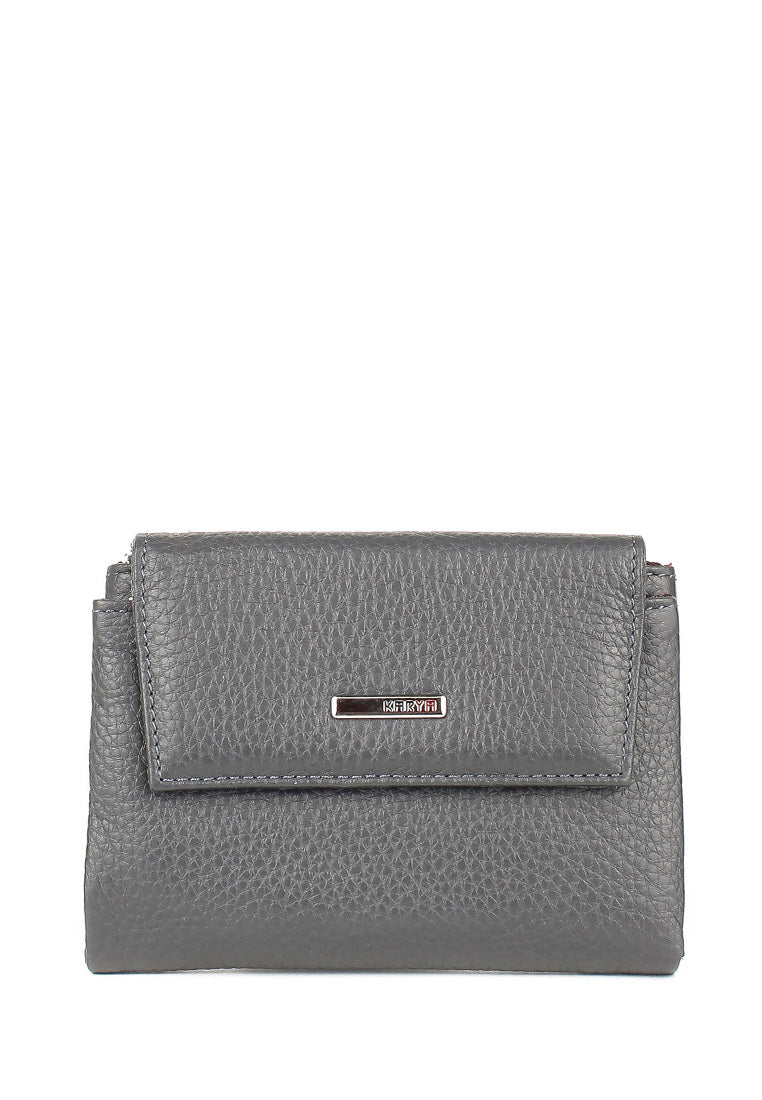 Cartera de piel italiana Gris 1205-081