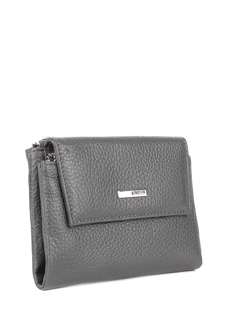 Cartera de piel italiana Gris 1205-081