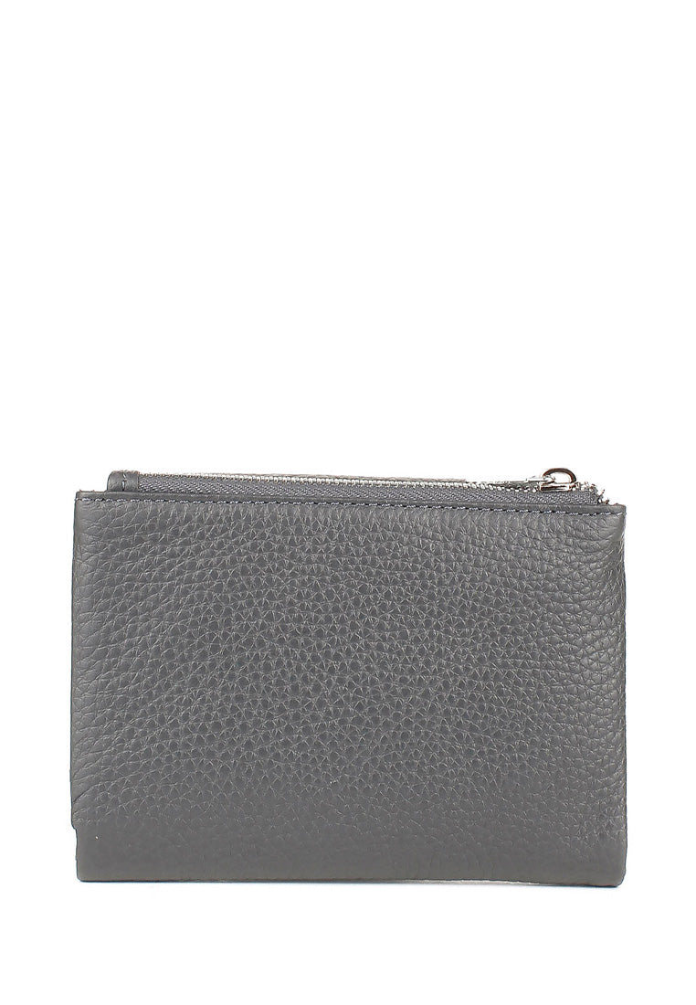Cartera de piel italiana Gris 1205-081