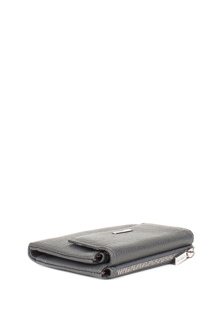 Cartera de piel italiana Gris 1205-081