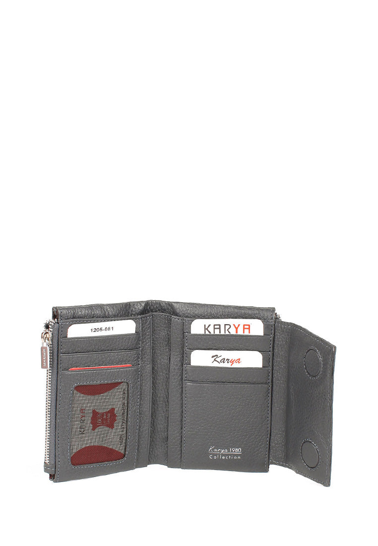 Cartera de piel italiana Gris 1205-081