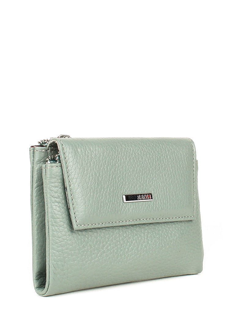 Cartera de piel italiana Verde 1205-026