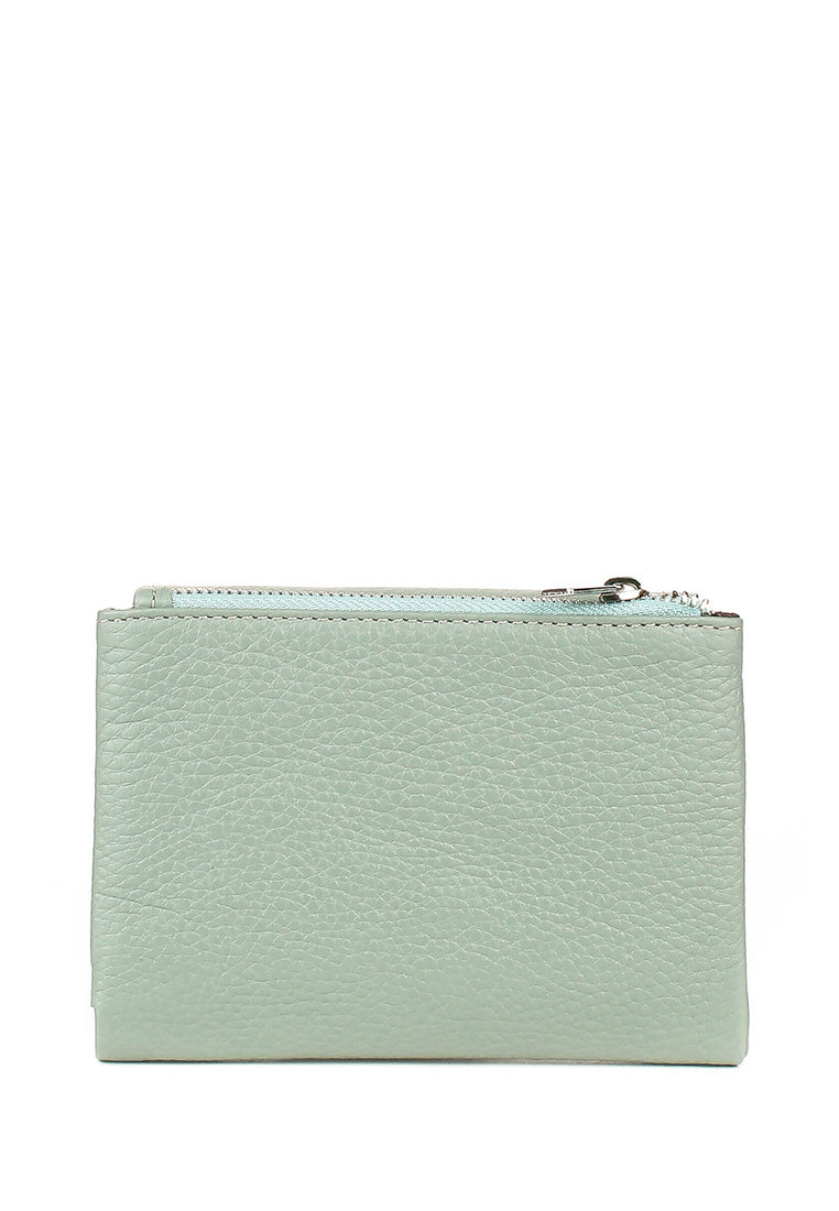 Cartera de piel italiana Verde 1205-026