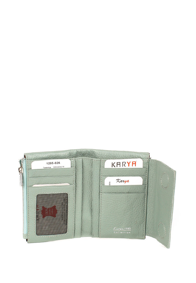 Cartera de piel italiana Verde 1205-026