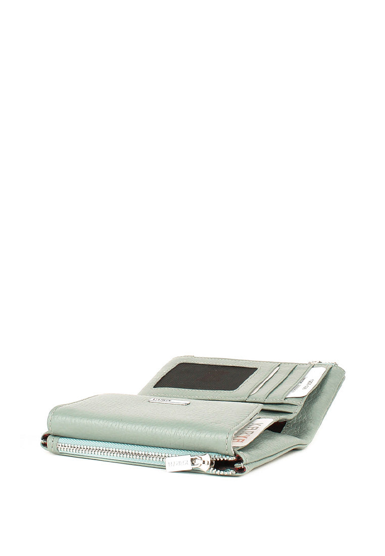 Cartera de piel italiana Verde 1205-026