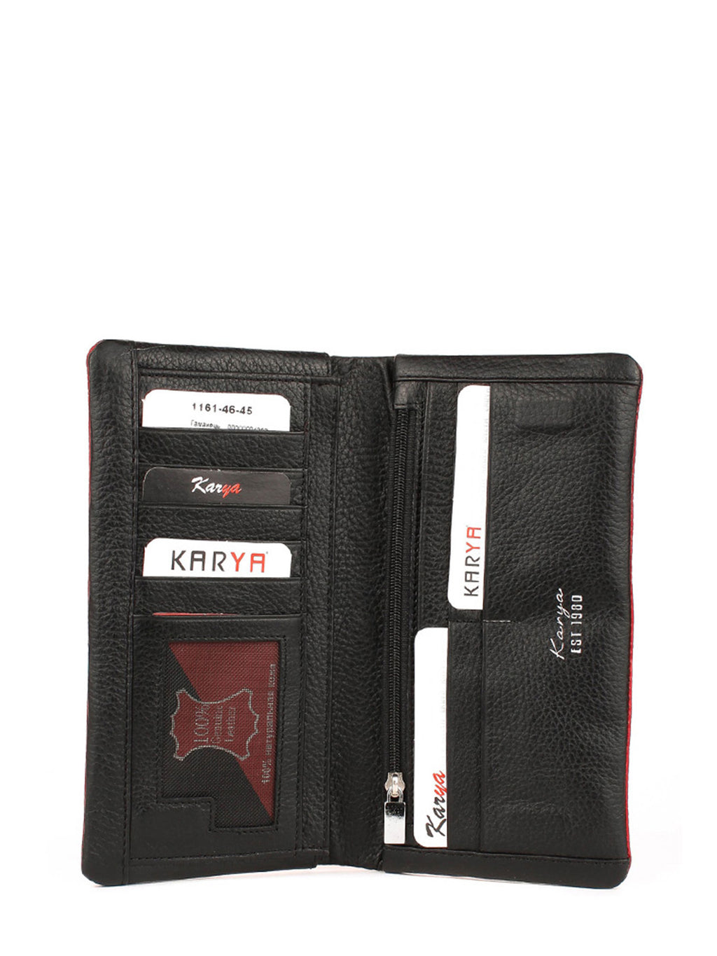 Cartera de piel italiana Rojo 1161-46-45