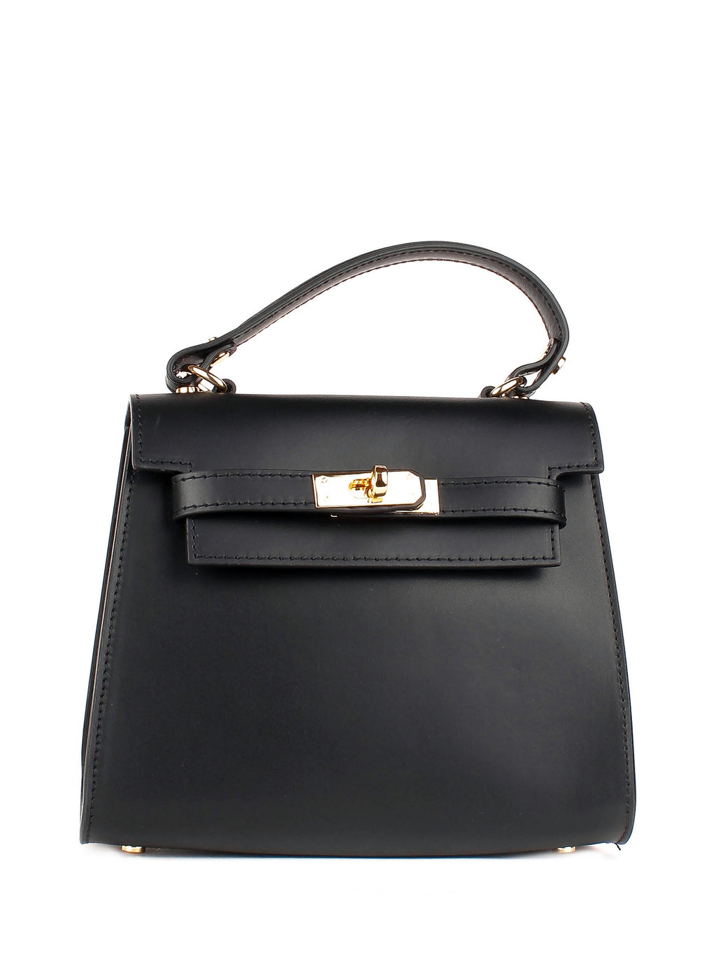 Bolso de mano de piel italiana Negro 3993-05-31