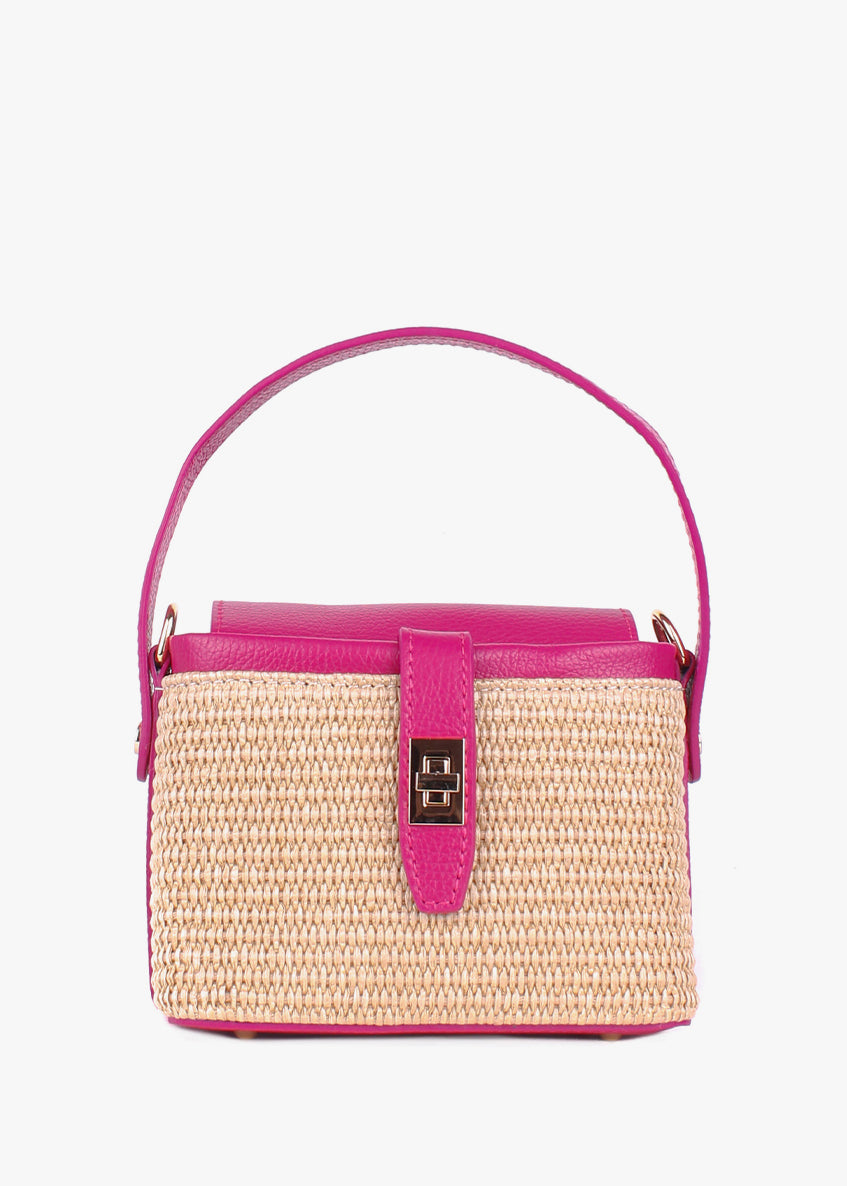 Bolso de mano de piel italiana Rosa 6611-2311-32