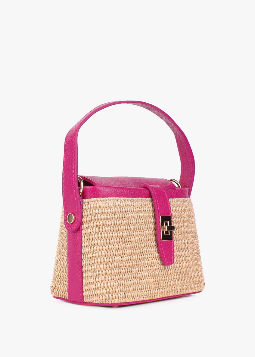 Bolso de mano de piel italiana Rosa 6611-2311-32