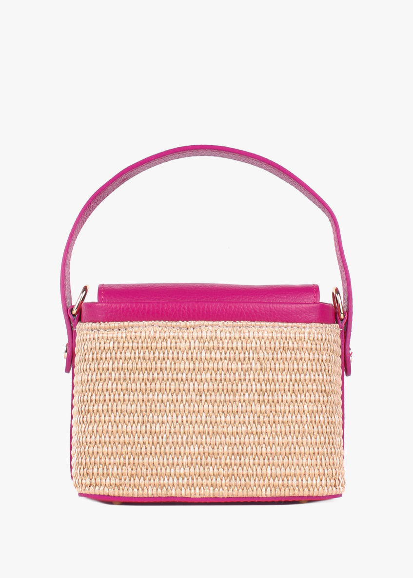 Bolso de mano de piel italiana Rosa 6611-2311-32