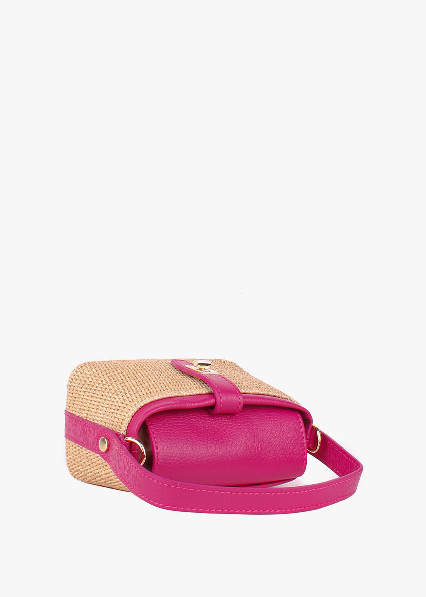 Bolso de mano de piel italiana Rosa 6611-2311-32