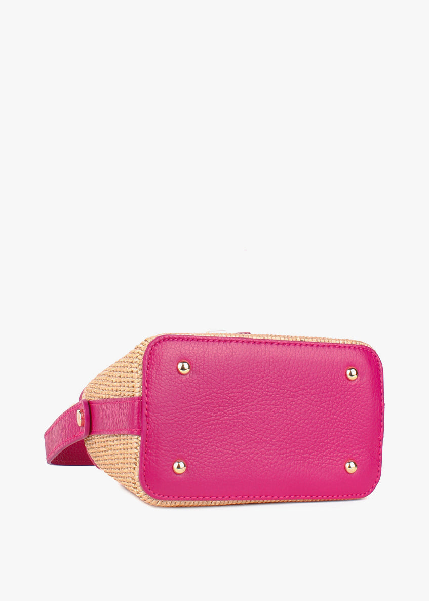 Bolso de mano de piel italiana Rosa 6611-2311-32