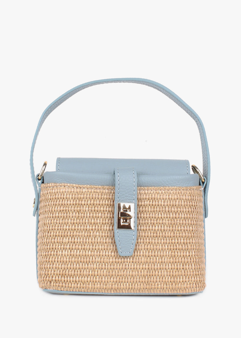 Bolso de mano de piel italiana Блакитний 6611-1711-32