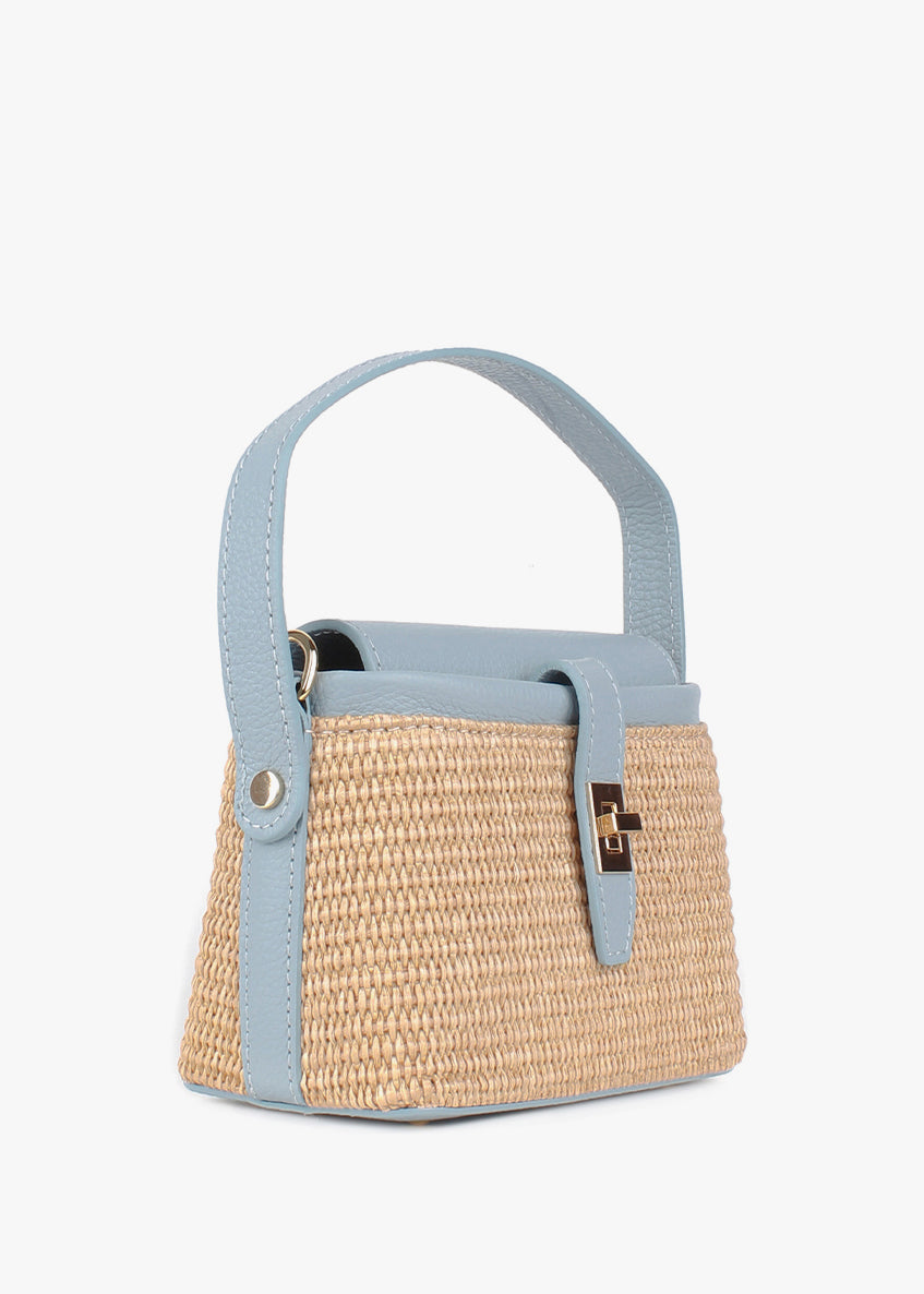 Bolso de mano de piel italiana Блакитний 6611-1711-32