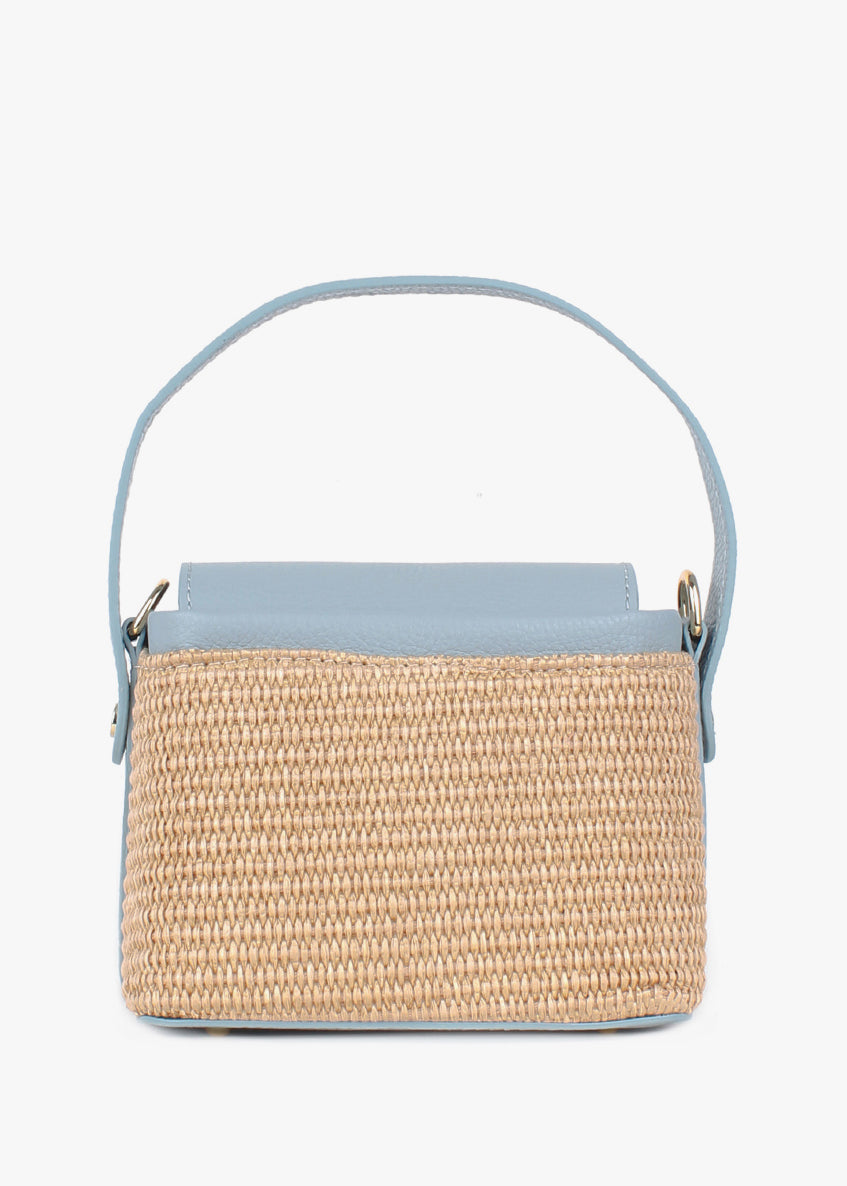 Bolso de mano de piel italiana Блакитний 6611-1711-32