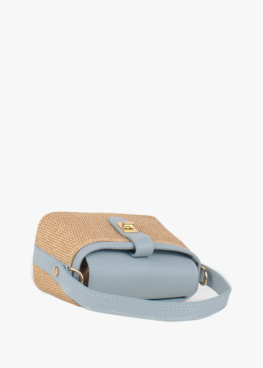 Bolso de mano de piel italiana Блакитний 6611-1711-32