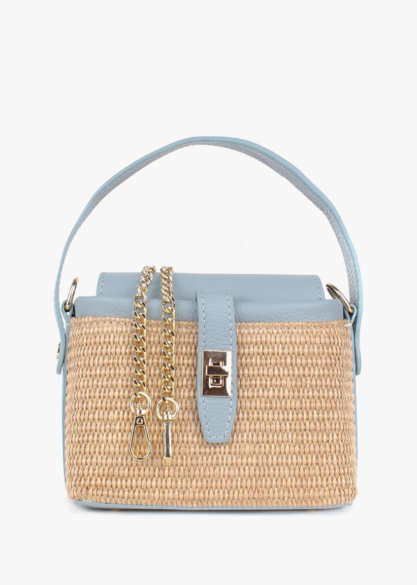 Bolso de mano de piel italiana Блакитний 6611-1711-32