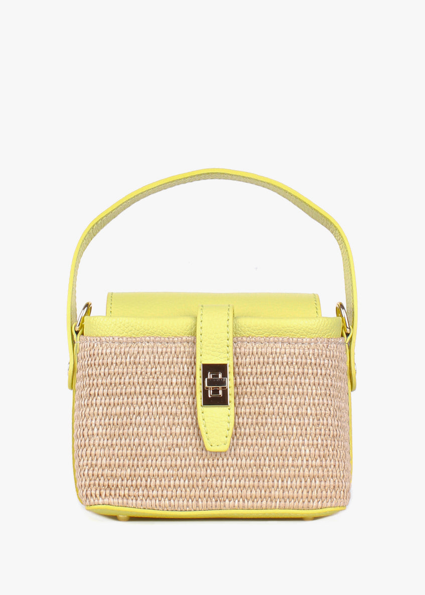 Bolso de mano de piel italiana Amarillo 6611-1511-32
