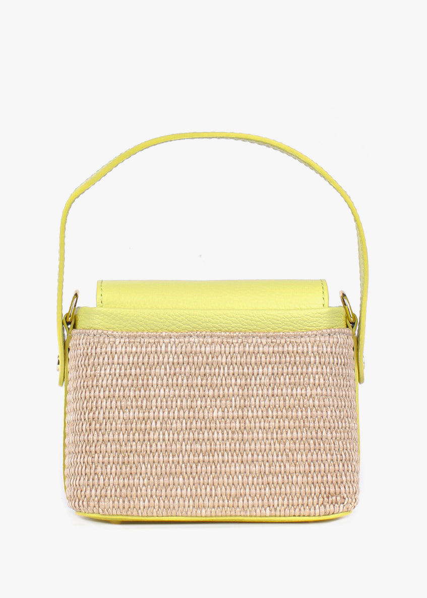 Bolso de mano de piel italiana Amarillo 6611-1511-32